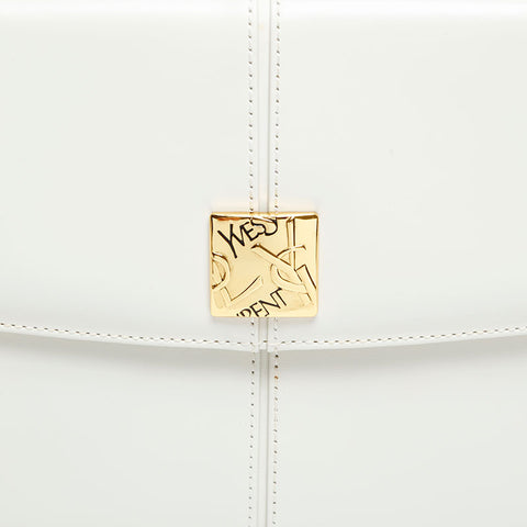 YVES SAINT LAURENT leather Shoulder Bag white WS20844