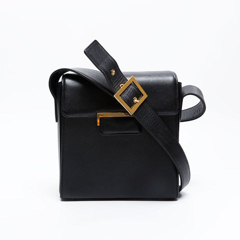 YVES SAINT LAURENT leather Shoulder Bag black WS20845