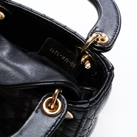 Christian Dior Micro Lady Dior 2way Shoulder Bag black WS20847
