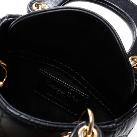 Christian Dior Micro Lady Dior 2way Shoulder Bag black WS20847