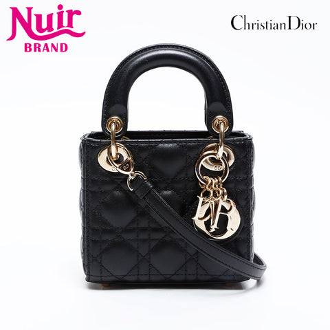Christian Dior Micro Lady Dior 2way Shoulder Bag black WS20847