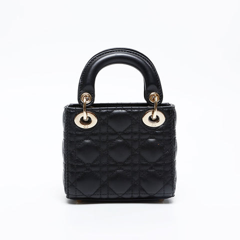 Christian Dior Micro Lady Dior 2way Shoulder Bag black WS20847