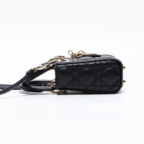 Christian Dior Micro Lady Dior 2way Shoulder Bag black WS20847