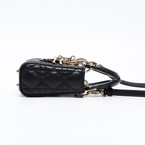 Christian Dior Micro Lady Dior 2way Shoulder Bag black WS20847