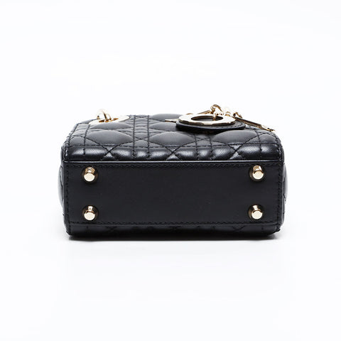 Christian Dior Micro Lady Dior 2way Shoulder Bag black WS20847