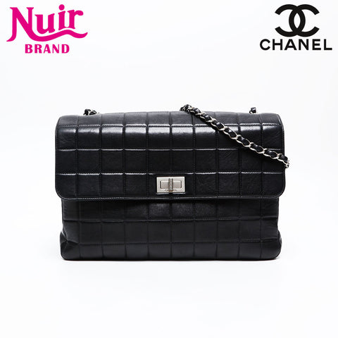 CHANEL 10th series 2005-2006 Chocolate bar lambskin matelasse Chain Shoulder Bag black WS20850