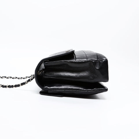 CHANEL 10th series 2005-2006 Chocolate bar lambskin matelasse Chain Shoulder Bag black WS20850