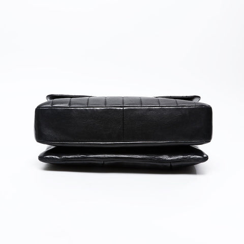 CHANEL 10th series 2005-2006 Chocolate bar lambskin matelasse Chain Shoulder Bag black WS20850