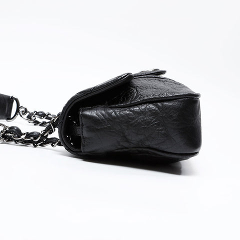 CHANEL 12th series 2008-2009 Wild Stitch Chain Shoulder Bag black WS20851