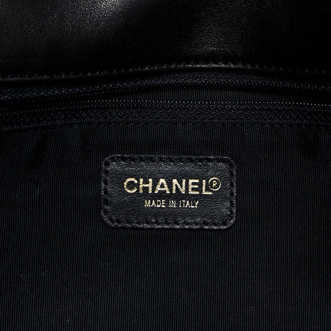 CHANEL No. 7 Large COCO Mark Lambskin Chocolate Bar 2002-2003 Shoulder Bag black WS20853