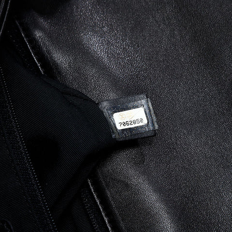 CHANEL No. 7 Large COCO Mark Lambskin Chocolate Bar 2002-2003 Shoulder Bag black WS20853