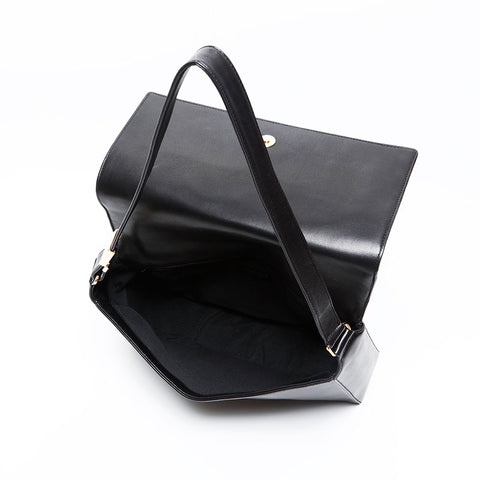 CHANEL No. 7 Large COCO Mark Lambskin Chocolate Bar 2002-2003 Shoulder Bag black WS20853