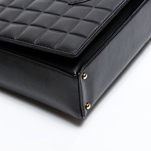 CHANEL No. 7 Large COCO Mark Lambskin Chocolate Bar 2002-2003 Shoulder Bag black WS20853