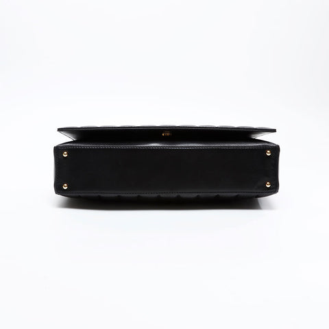 CHANEL No. 7 Large COCO Mark Lambskin Chocolate Bar 2002-2003 Shoulder Bag black WS20853