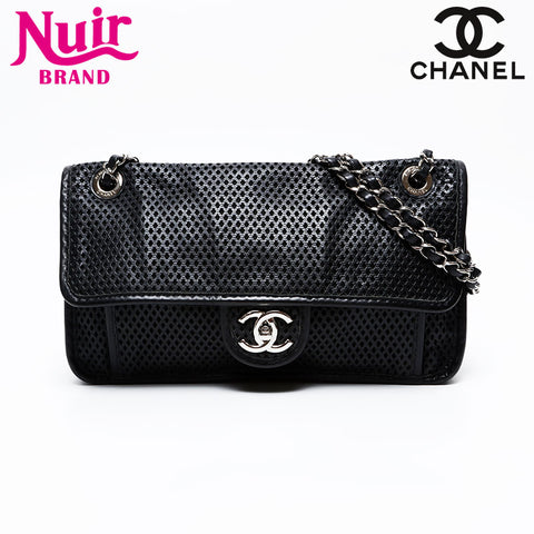 CHANEL No. 17 French Riviera Leather Chain 2012-2013 Shoulder Bag black WS20854