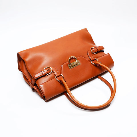 Salvatore Ferragamo Gancini Large Handbag Brown WS20855