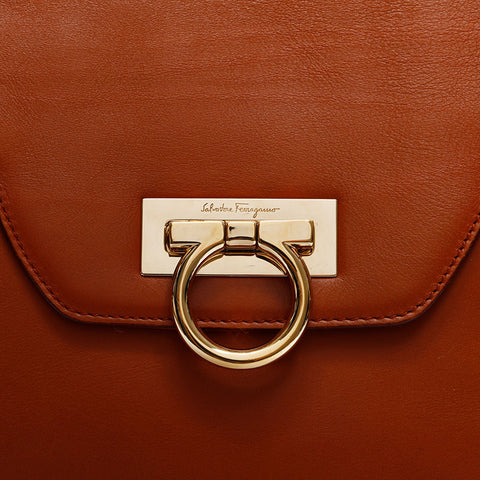 Salvatore Ferragamo Gancini Large Handbag Brown WS20855