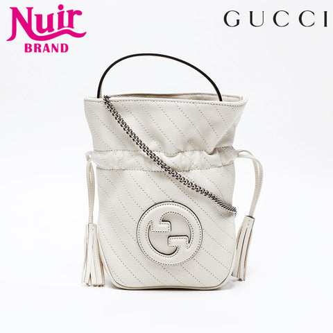 GUCCI Blondie Mini Leather 2way Shoulder Bag white WS20856