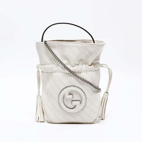 GUCCI Blondie Mini Leather 2way Shoulder Bag white WS20856