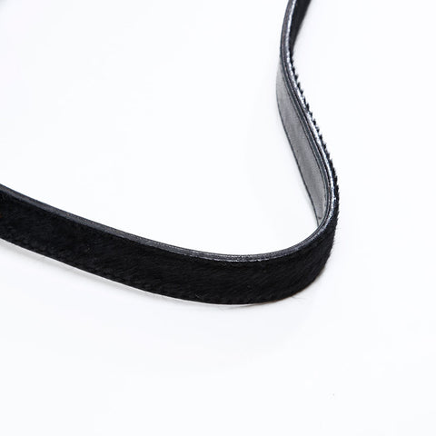 FENDI Pony Mamma Bucket Beads Shoulder Bag black WS20858