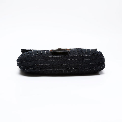 FENDI Pony Mamma Bucket Beads Shoulder Bag black WS20858