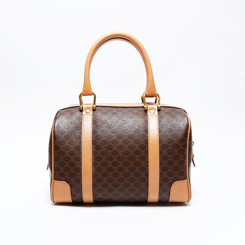 CELINE Macadam PVC 2way Boston Boston bag Brown WS20861