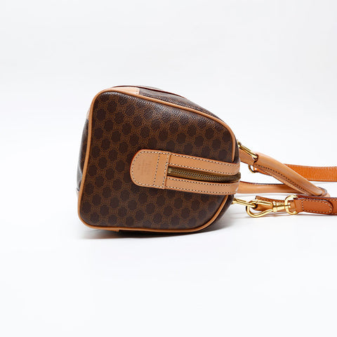 CELINE Macadam PVC 2way Boston Boston bag Brown WS20861