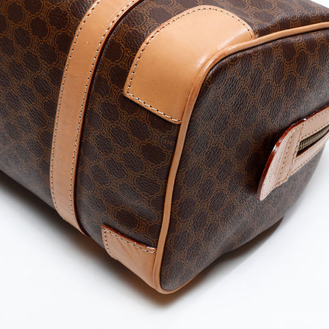 CELINE Macadam PVC 2way Boston Boston bag Brown WS20861