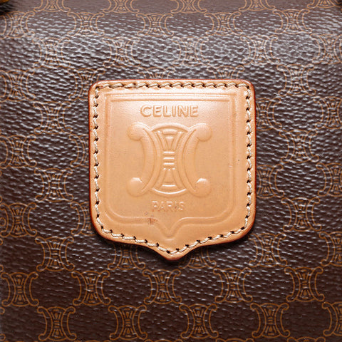 CELINE Macadam PVC 2way Boston Boston bag Brown WS20861