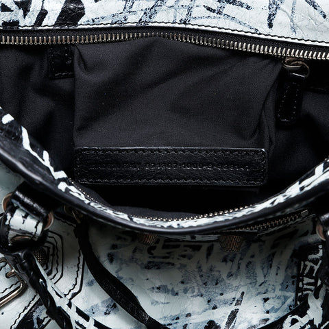 BALENCIAGA Giant Nano City 2way Graffiti Shoulder Bag black WS20862