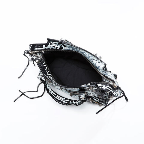 BALENCIAGA Giant Nano City 2way Graffiti Shoulder Bag black WS20862