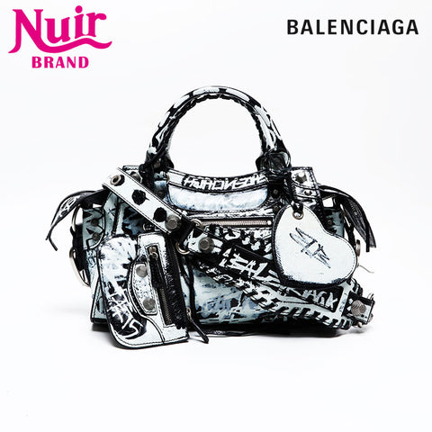BALENCIAGA Giant Nano City 2way Graffiti Shoulder Bag black WS20862