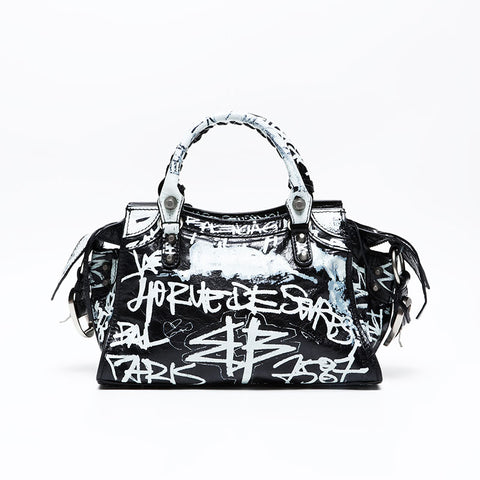 BALENCIAGA Giant Nano City 2way Graffiti Shoulder Bag black WS20862