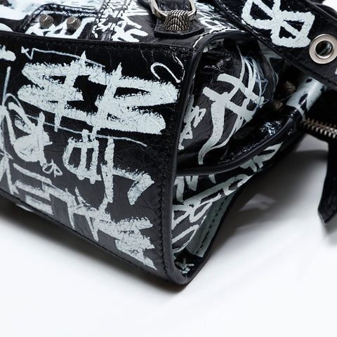 BALENCIAGA Giant Nano City 2way Graffiti Shoulder Bag black WS20862