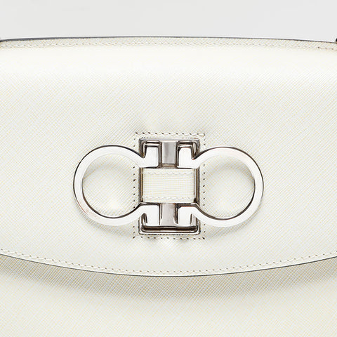 Salvatore Ferragamo Top handle leather 2way Gancini Shoulder Bag white WS20864