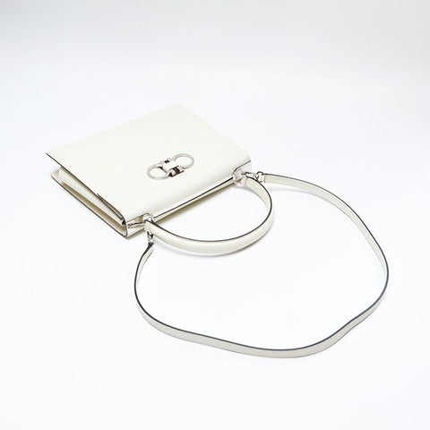 Salvatore Ferragamo Top handle leather 2way Gancini Shoulder Bag white WS20864