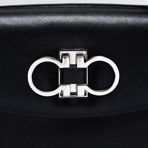 Salvatore Ferragamo Top handle leather 2way Gancini Shoulder Bag black WS20865