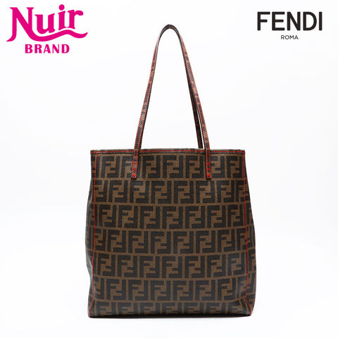 FENDI Zucchino PVC Tote Bag Brown WS20866