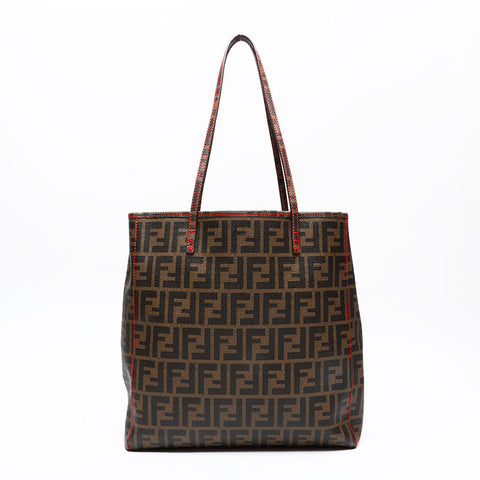 FENDI Zucchino PVC Tote Bag Brown WS20866