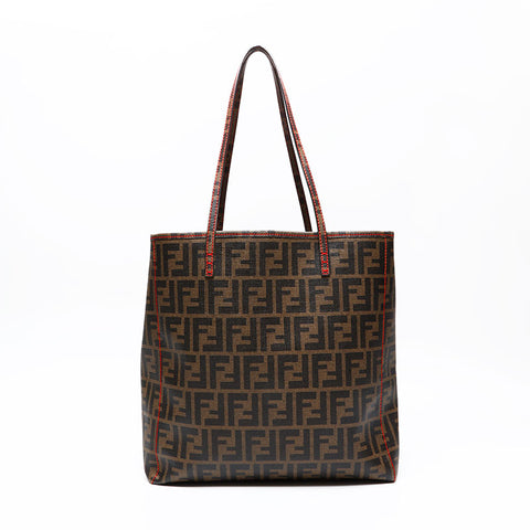FENDI Zucchino PVC Tote Bag Brown WS20866