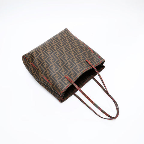 FENDI Zucchino PVC Tote Bag Brown WS20866