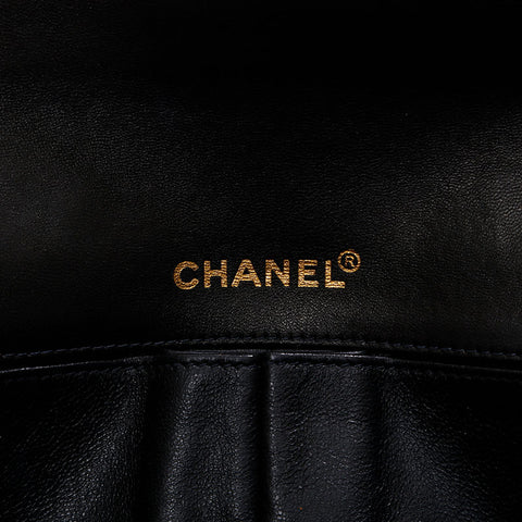 CHANEL No.6 Chocolate Bar Lambskin 2000-2002 Shoulder Bag black WS20867