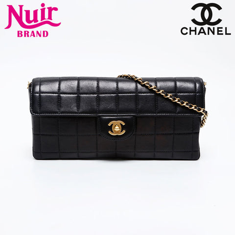 CHANEL No.6 Chocolate Bar Lambskin 2000-2002 Shoulder Bag black WS20867
