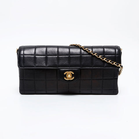 CHANEL No.6 Chocolate Bar Lambskin 2000-2002 Shoulder Bag black WS20867