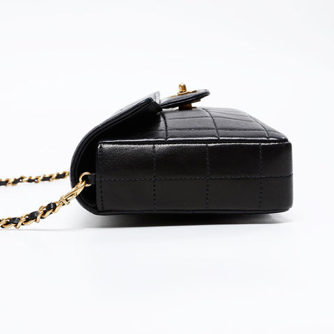 CHANEL No.6 Chocolate Bar Lambskin 2000-2002 Shoulder Bag black WS20867
