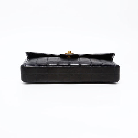 CHANEL No.6 Chocolate Bar Lambskin 2000-2002 Shoulder Bag black WS20867