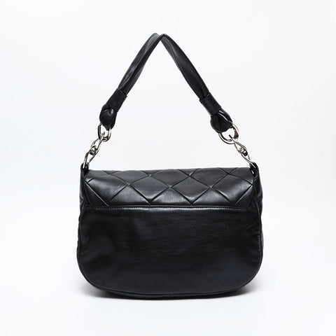 CHANEL No. 11 2006-2008 皮革全翻盖单肩包 黑色 WS20869