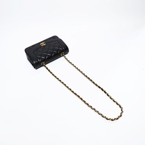 CHANEL No.4 Diana 1996-1997 Lambskin Matelasse Shoulder Bag black WS20870