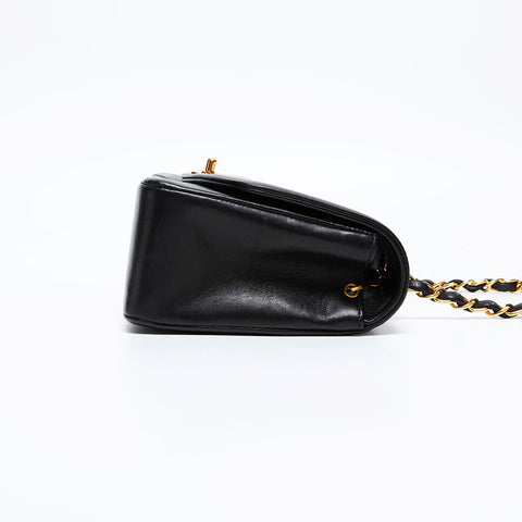 CHANEL No.4 Diana 1996-1997 Lambskin Matelasse Shoulder Bag black WS20870