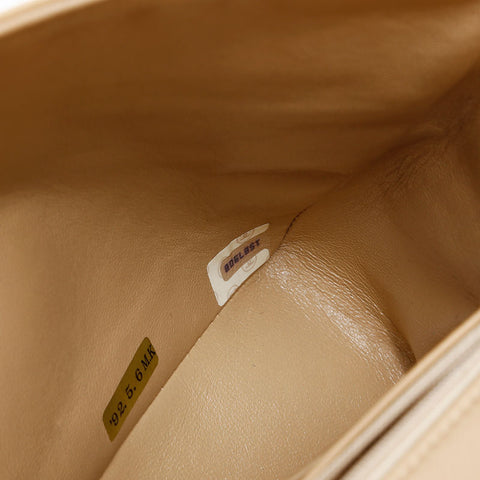 CHANEL No. 1 1989-1991 Square Double Flap Matelasse 9.8" Shoulder Bag beige WS20871